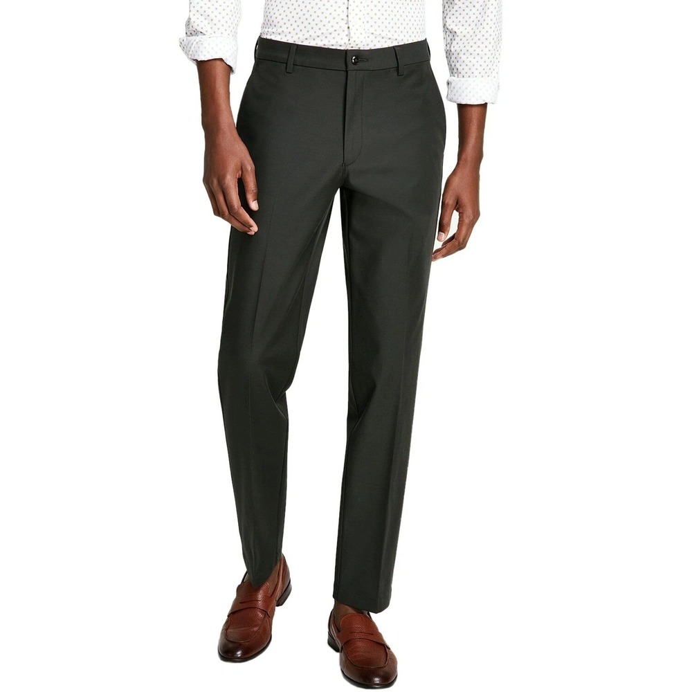 Michael Kors Mens Classic‎ Fit Cotton Stretch Pants Army Green 33Wx30L E06903